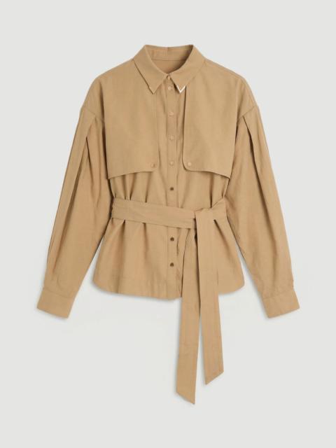 Plus Size Cupro Utility Twill Woven Shirt