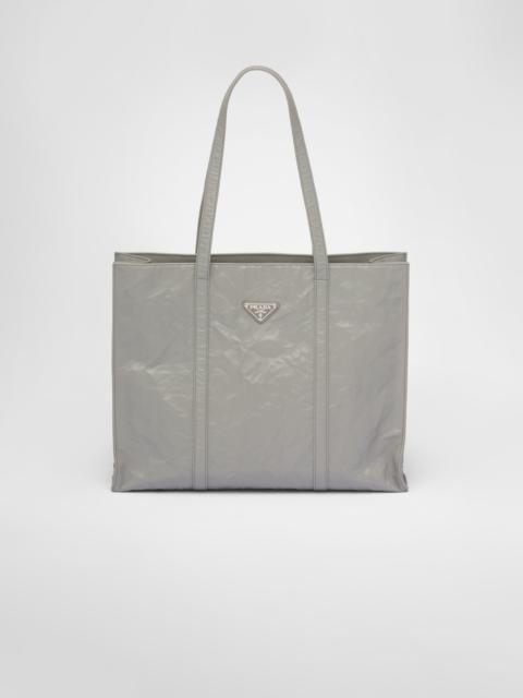 Large antique nappa leather tote