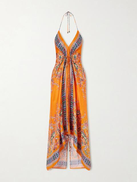 Paisley-print Silk-twill Halterneck Maxi Dress