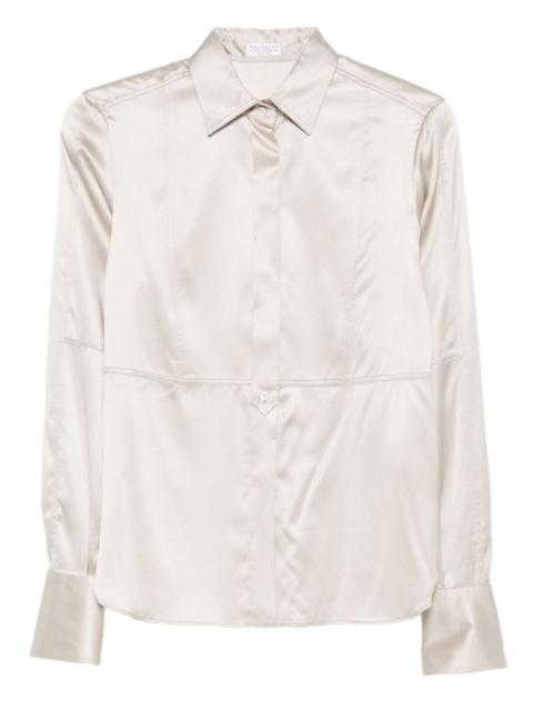 long-sleeve silk shirt