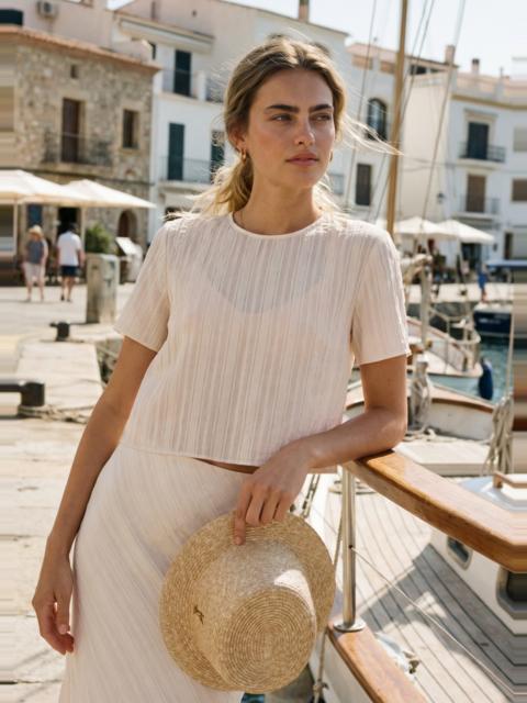 JOSEY JACQUARD STRIPE TEE OAT