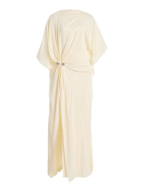 The Lucia Draped Maxi Dress ivory