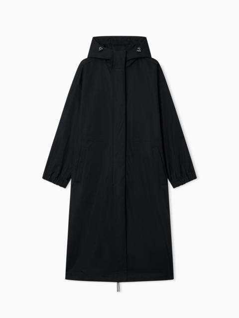 HOODED TRENCH COAT IN NYLON TWILL