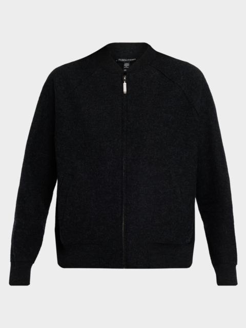 Lightweight Boiled Wool Zip-Front Jacket