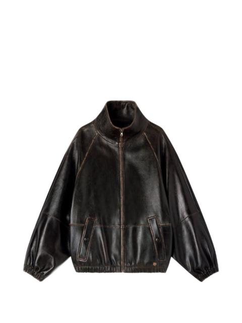 leather bomber jacket