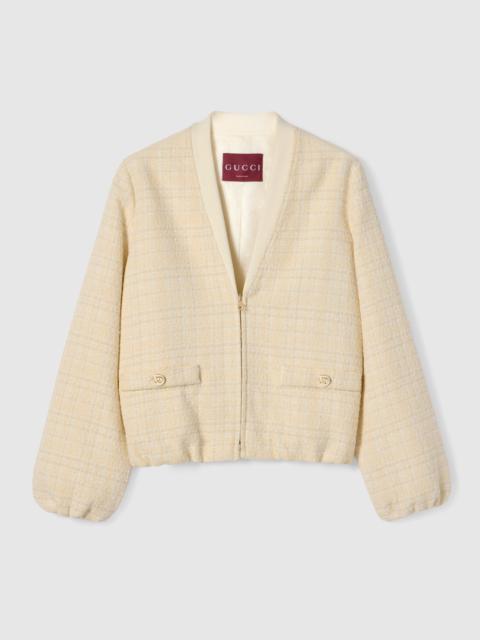 Check cotton tweed jacket