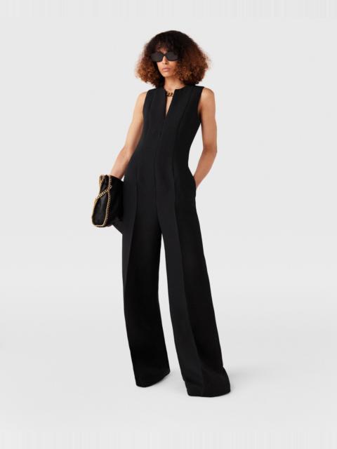 Chain-Embellished Open-Back Jumpsuit