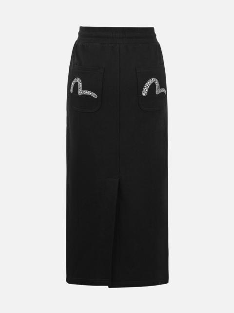 Rhinestone-Detail Seagull Fashion Fit Sweater Skirt