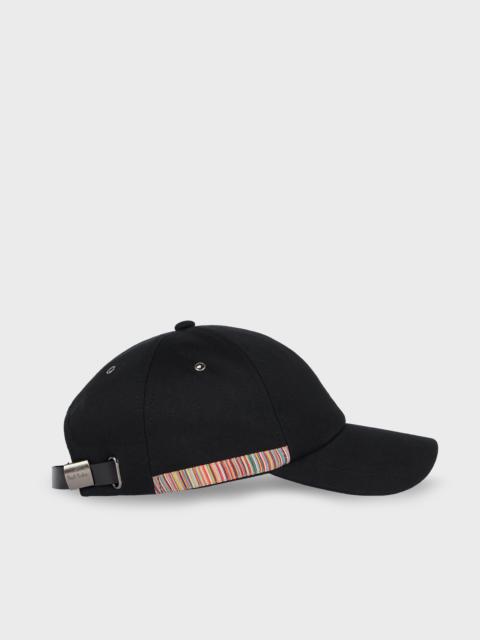 Black 'Signature Stripe' Trim Baseball Cap