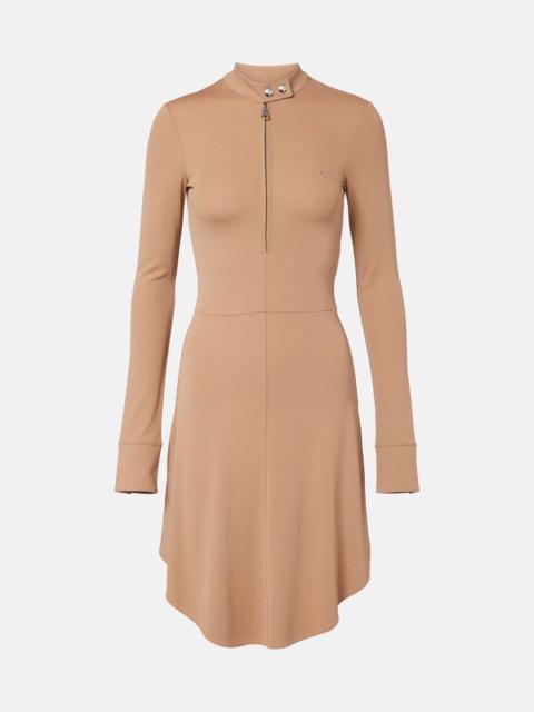Biker crêpe jersey minidress