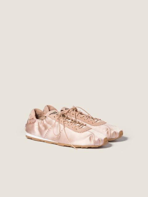 Plume satin sneakers