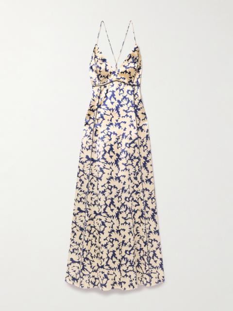 Evie Floral-print Satin Maxi Dress