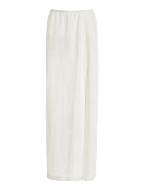 Stella Linen-Blend Maxi Skirt white