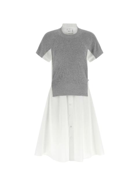 Hybrid cotton midi dress