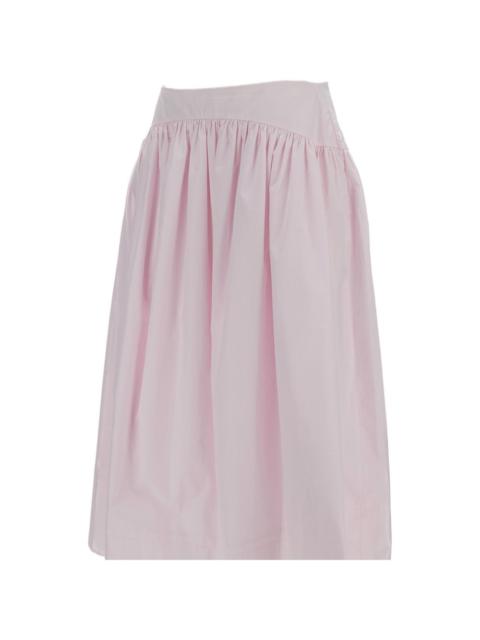 gathered midi skirt