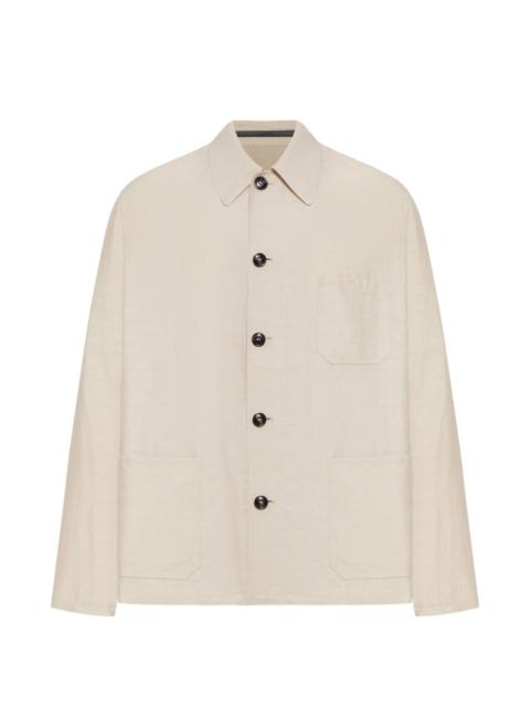 buttoned chest-pocket overshirt
