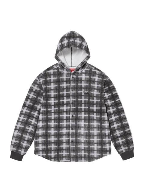 Supreme FW23 Week14 Hooded Plaid Knit Shirt Jacket 'Black' SUP-FW23-224