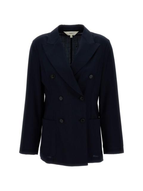 double-breasted patch-pocket blazer