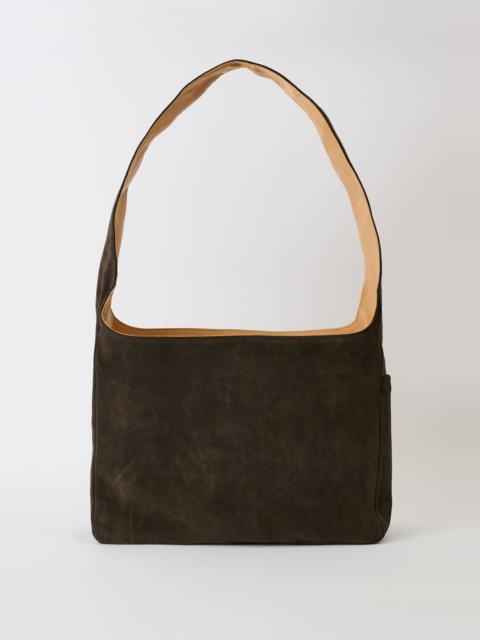 Grande Brick Bag Espresso Brown Suede