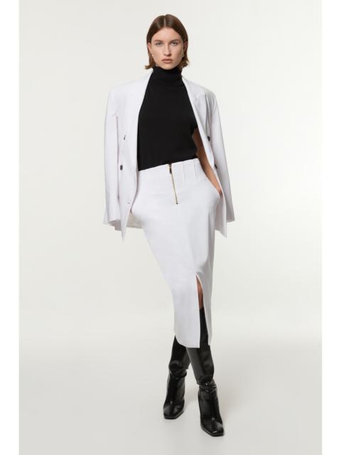 Tailored Contrast Tipped Stitch Detail Midi Skirt