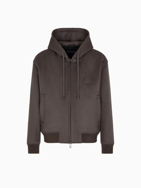 HOODED BLOUSON IN VIRGIN WOOL CLOTH