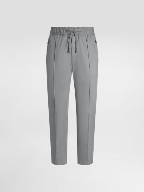Cotton gabardine jogging trousers