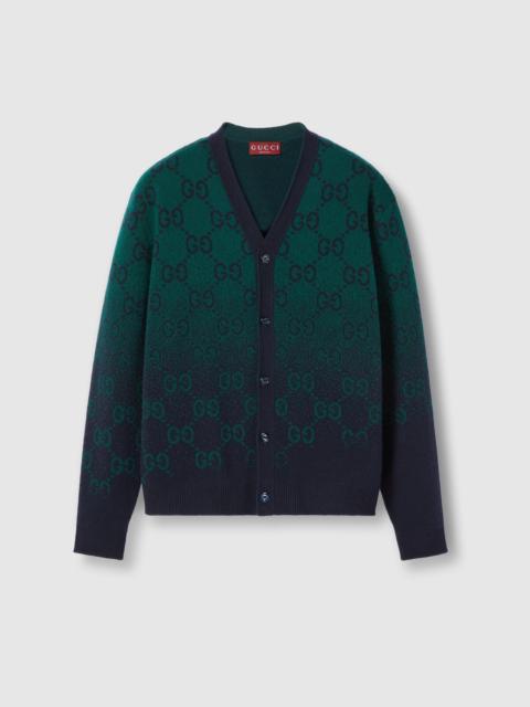 GG degradé wool jacquard cardigan