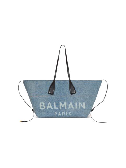 Track denim tote bag