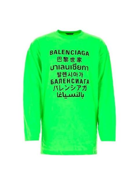 Balenciaga SS21 Print Crew Men's Green 641667TJVI34162