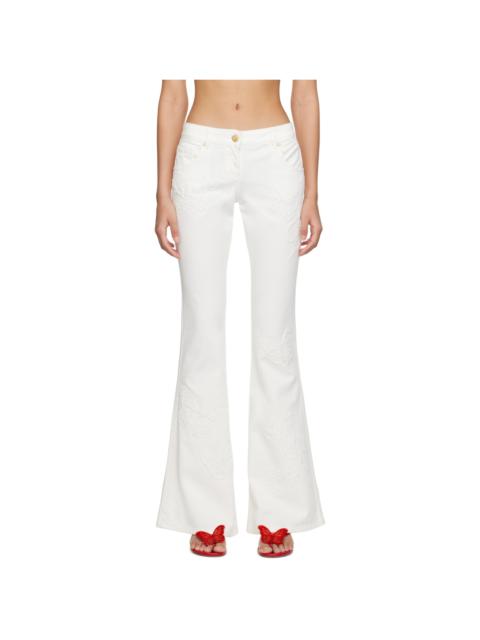 White Straight-Leg Jeans