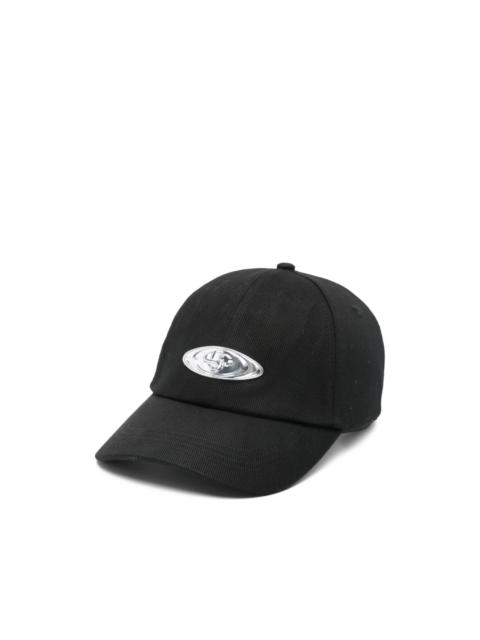 warped-logo baseball cap
