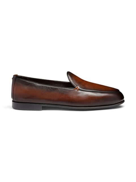Men's dark brown leather loafer