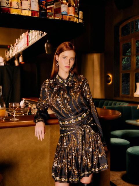 Black Garden Belted Lenzing™ Ecovero™ Viscose Mini Skirt