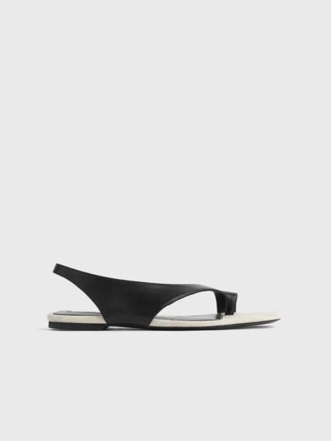 Leather thong sandals black/sand
