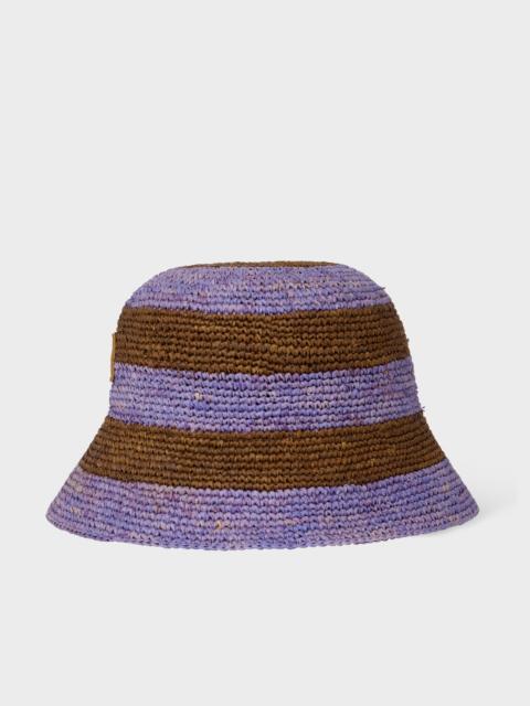 Women's Purple Raffia Stripe Hat
