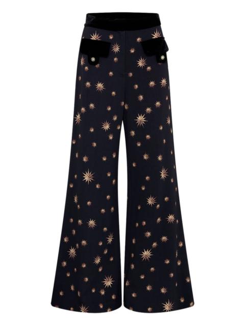 star-print trousers