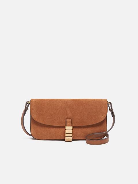SADDLE FLAT MEDIUM SHOULDER BAG IN SUEDE