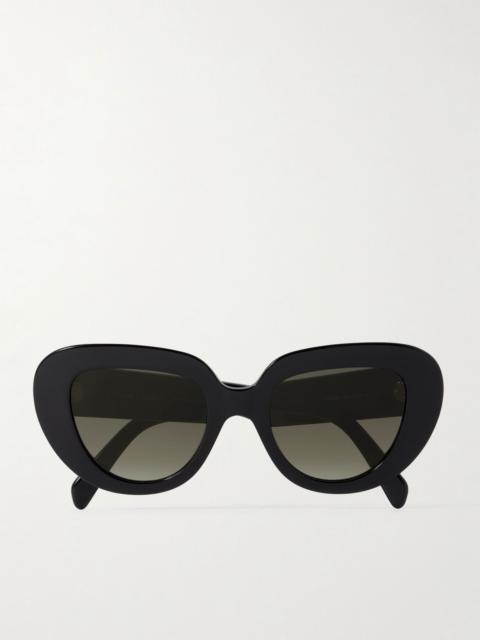 Oversized butterfly-frame acetate sunglasses Black
