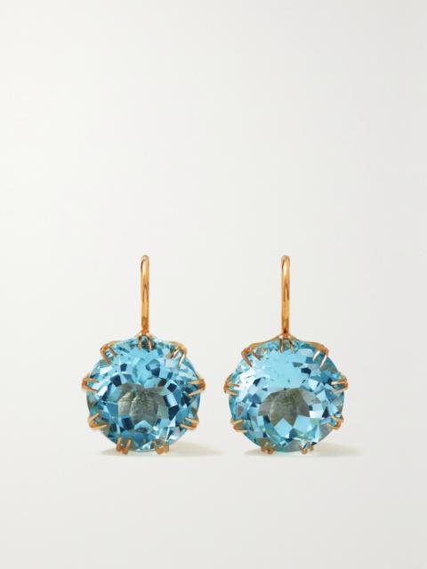 Crown 18-karat Gold Topaz Earrings