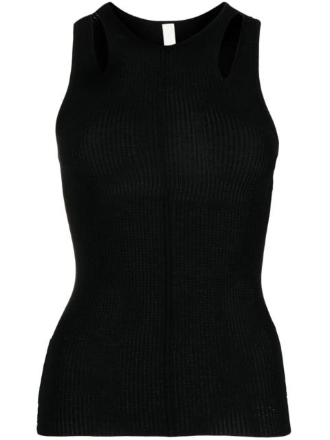 Merino Pointelle ribbed tank top