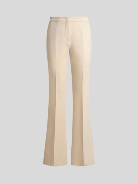 FLARED WOOL-BLEND TRICOTINE TROUSERS