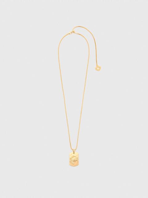 Zodiac sign plaque necklace