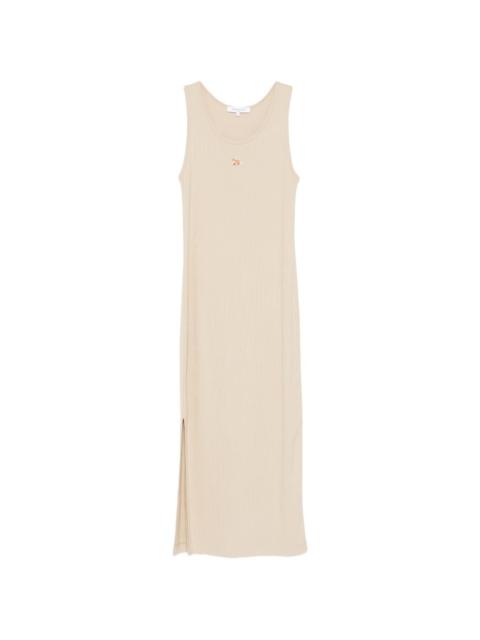 logo-embroidered ribbed tank dress