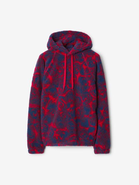 Rose Print Fleece Hoodie