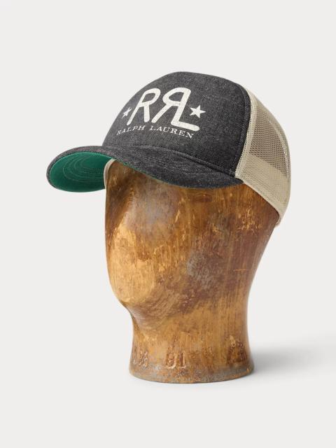 RRL Ranch Logo Denim Trucker Cap