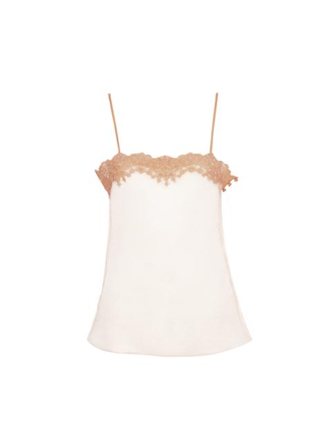FITTED TANK TOP IN EMBROIDERED LACE
