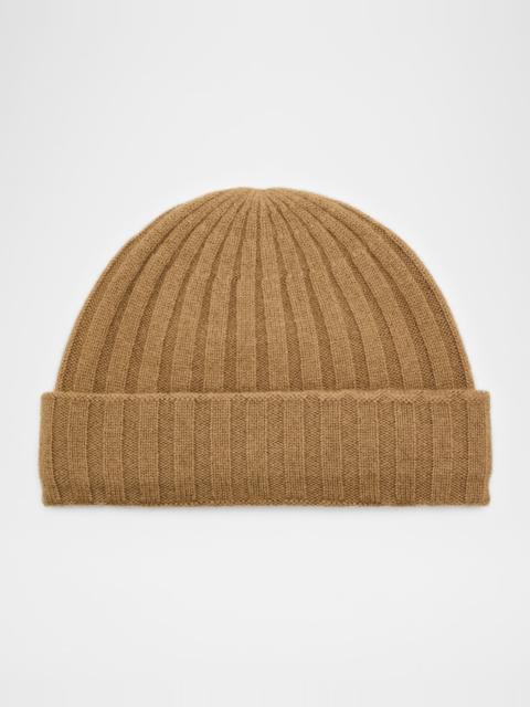 Wide-Ribbed Cashmere Beanie