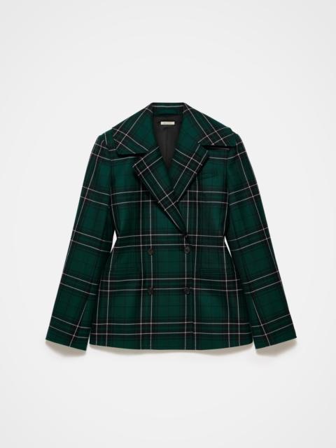 FITTED WAIST TAILORED JACKET IN FOREST GREEN
