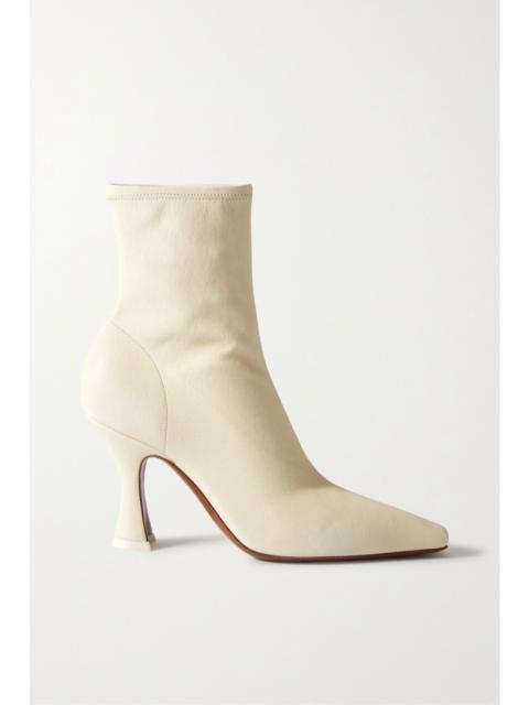 Ran stretch-leather ankle boots Cream
