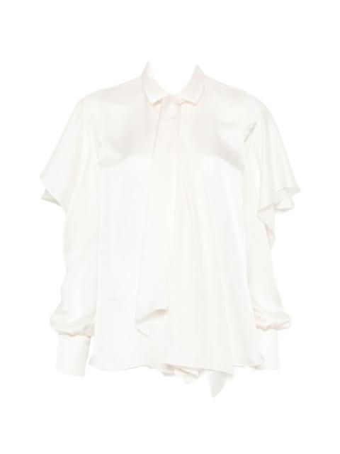 pussy-bow collar shirt